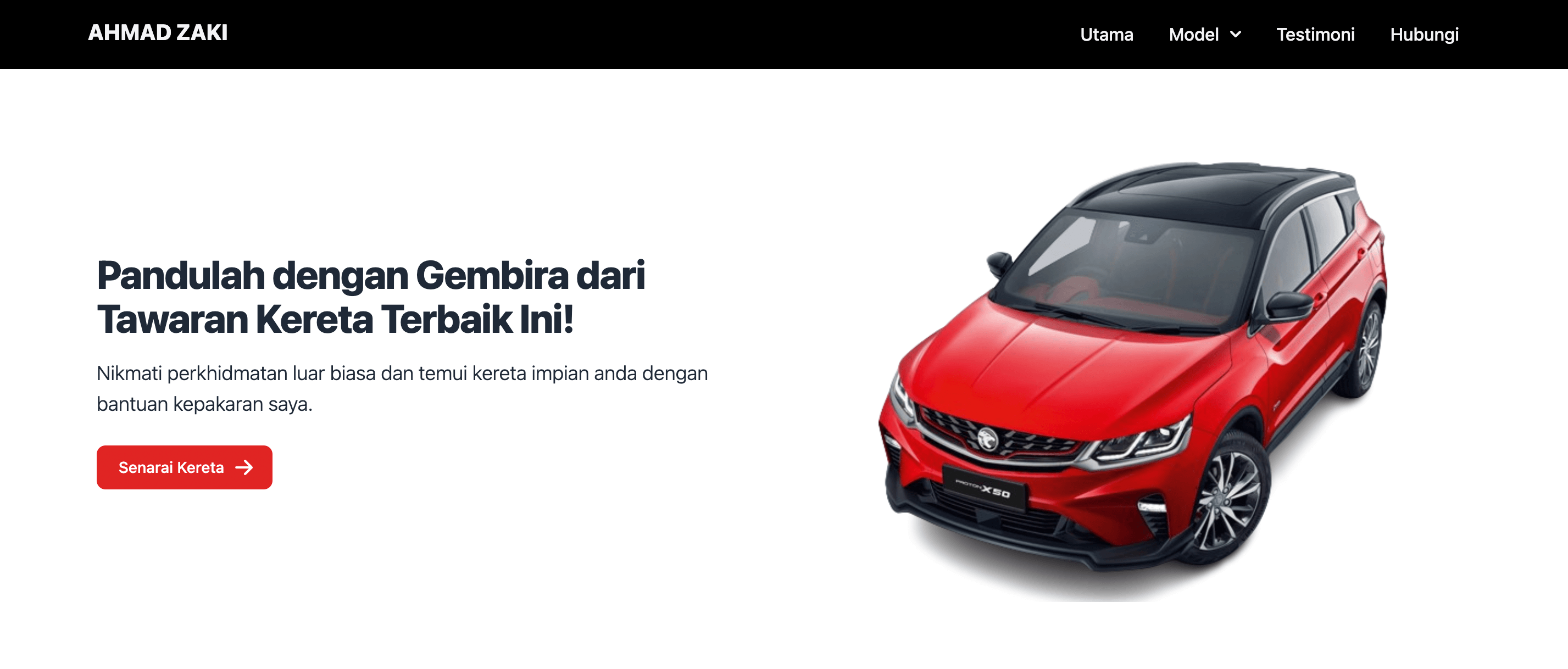 Landing Page untuk Penjual Kereta