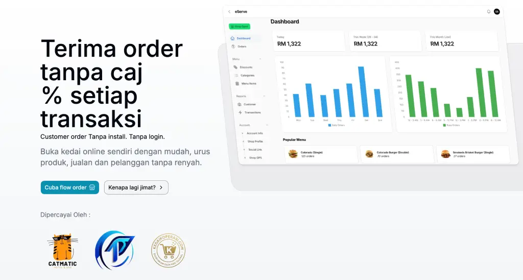 eServe: Sistem Order Online Simple Untuk Mula Jual Hari Ini