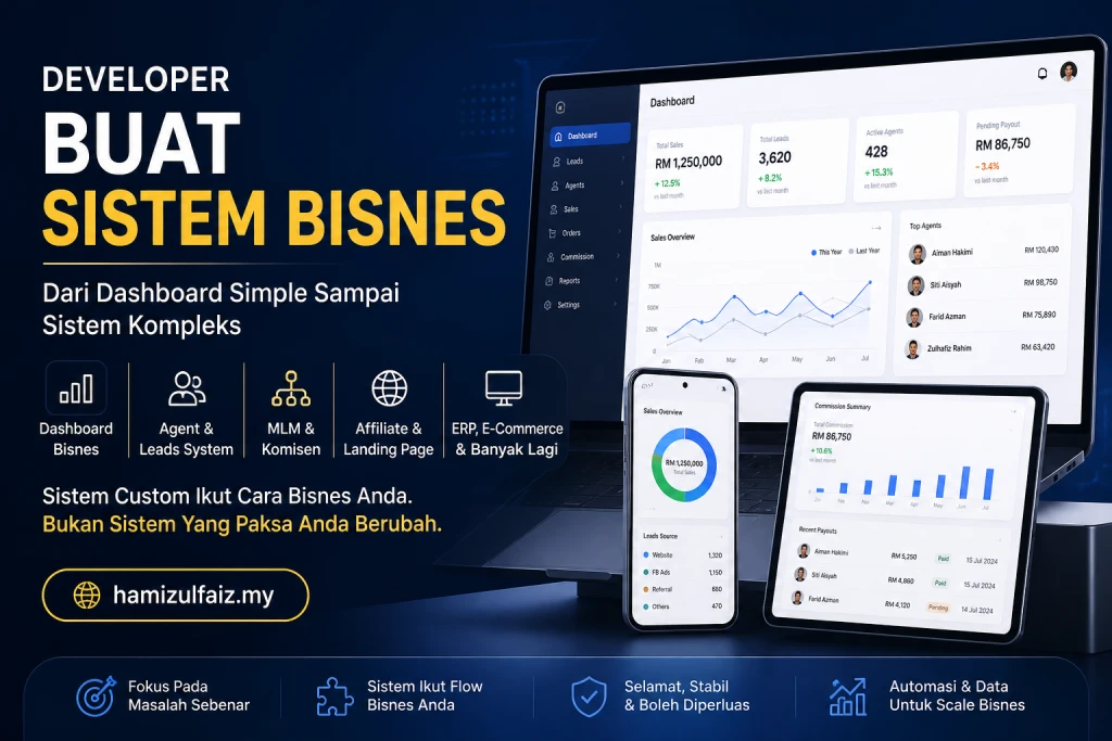 Developer Buat Sistem Bisnes: Dari Dashboard Simple Sampai Sistem Kompleks