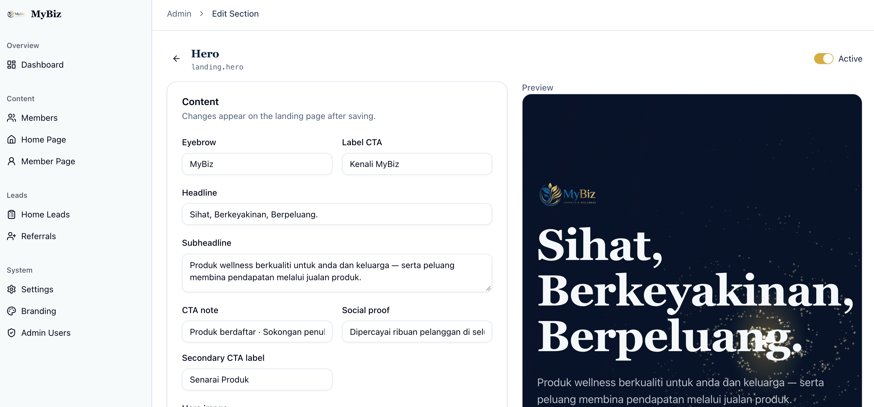 Edit Kandungan + Preview