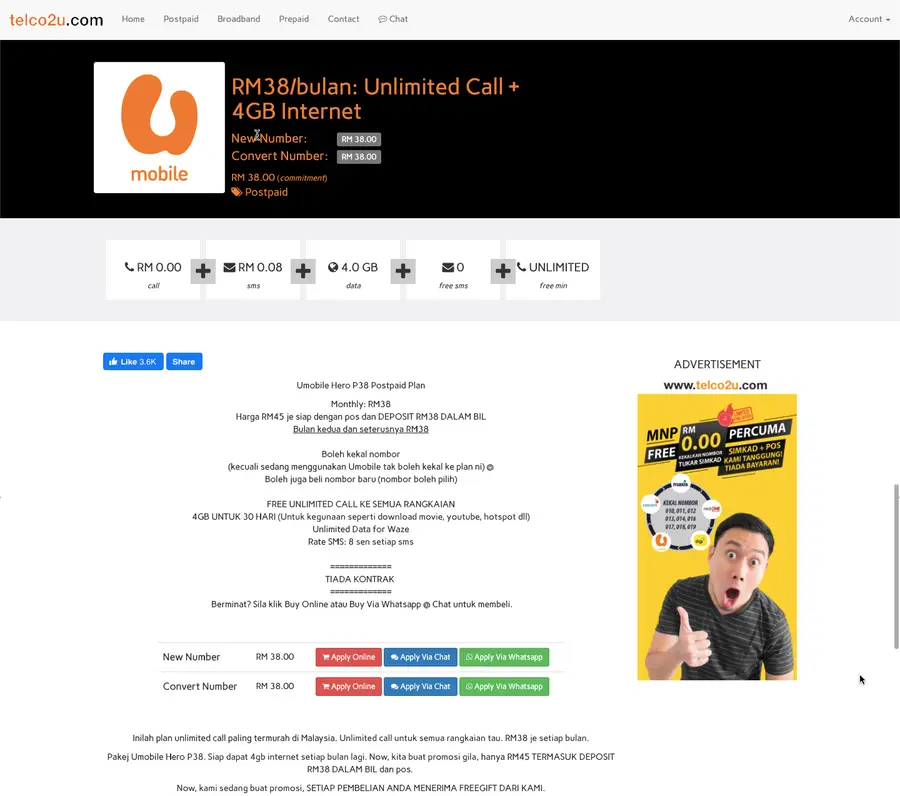 Telco2u — Order Online