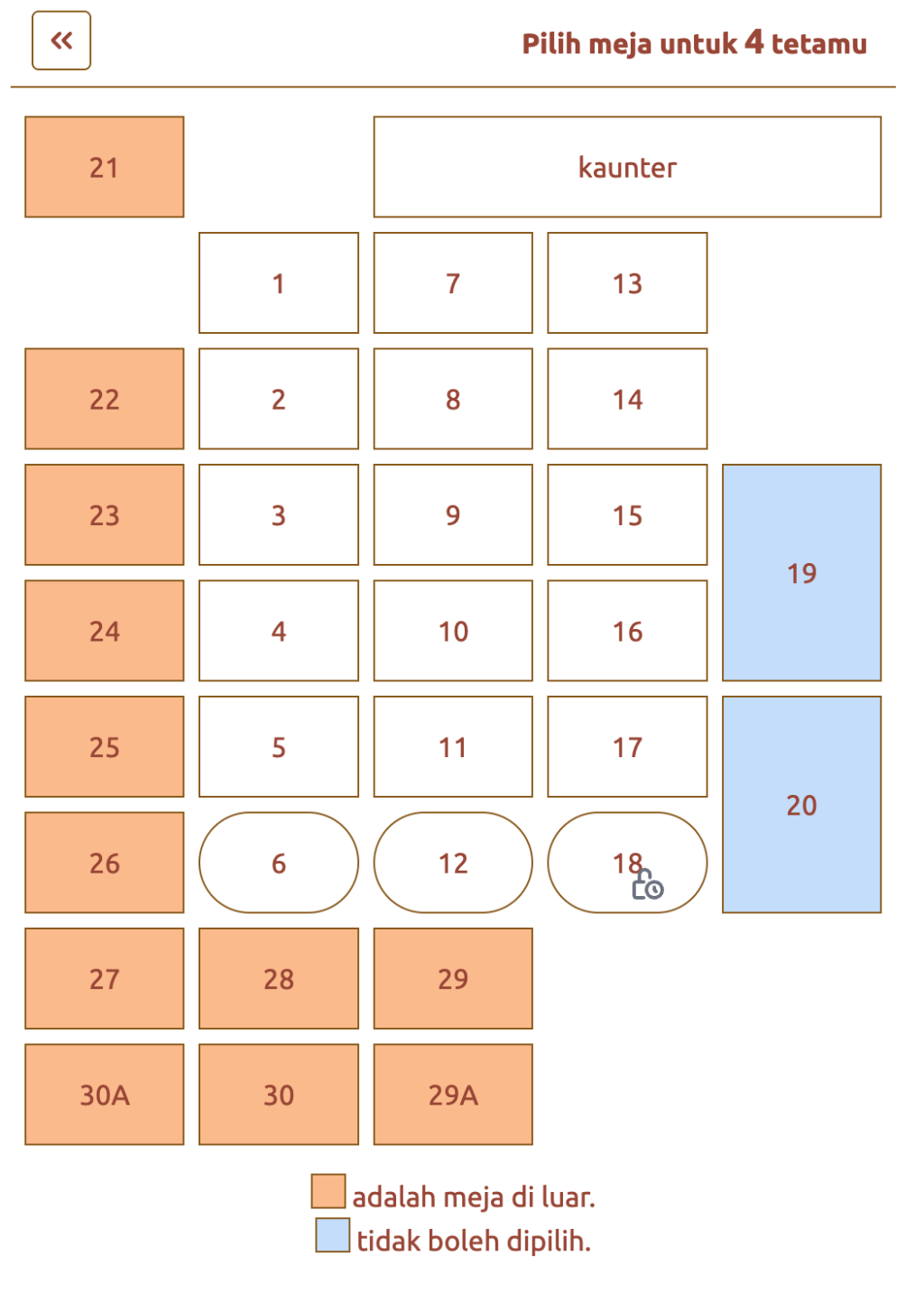 Reserve Table Efa Western