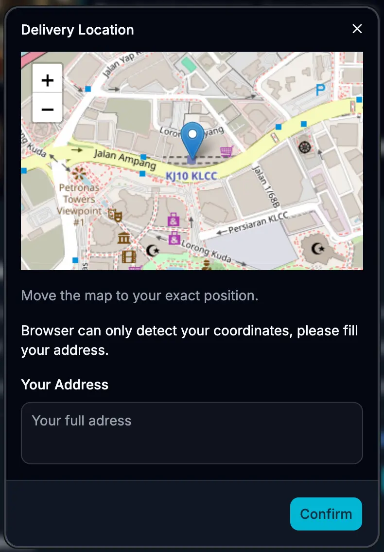 eServe - GPS delivery location