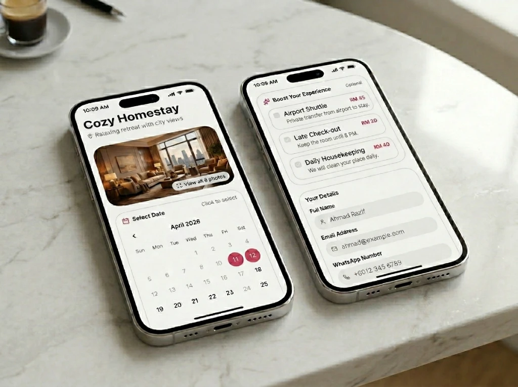 Sistem Booking Homestay: Elak Double Booking & Booking Manual