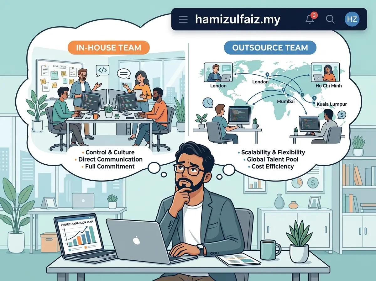 in-house developer vs outsource