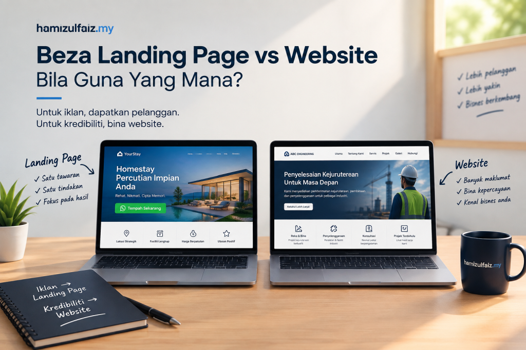 Beza Landing Page vs Website