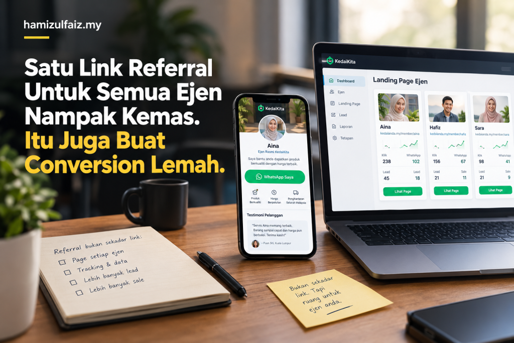 Landing Page Setiap Ejen vs Satu Link