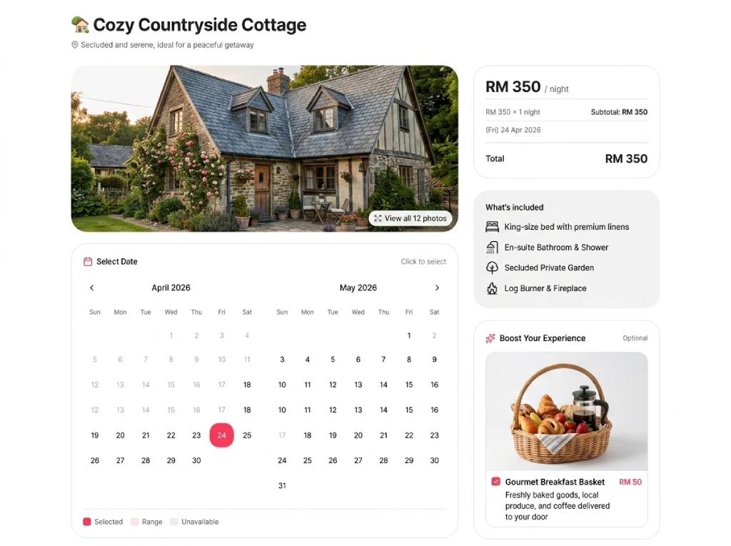 Sistem Booking Homestay: Elak Double Booking & Booking Manual